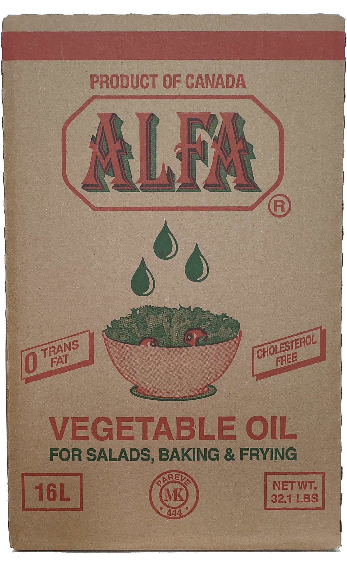 HUILE VÉGÉTALE CAISSE ALFA 16 L