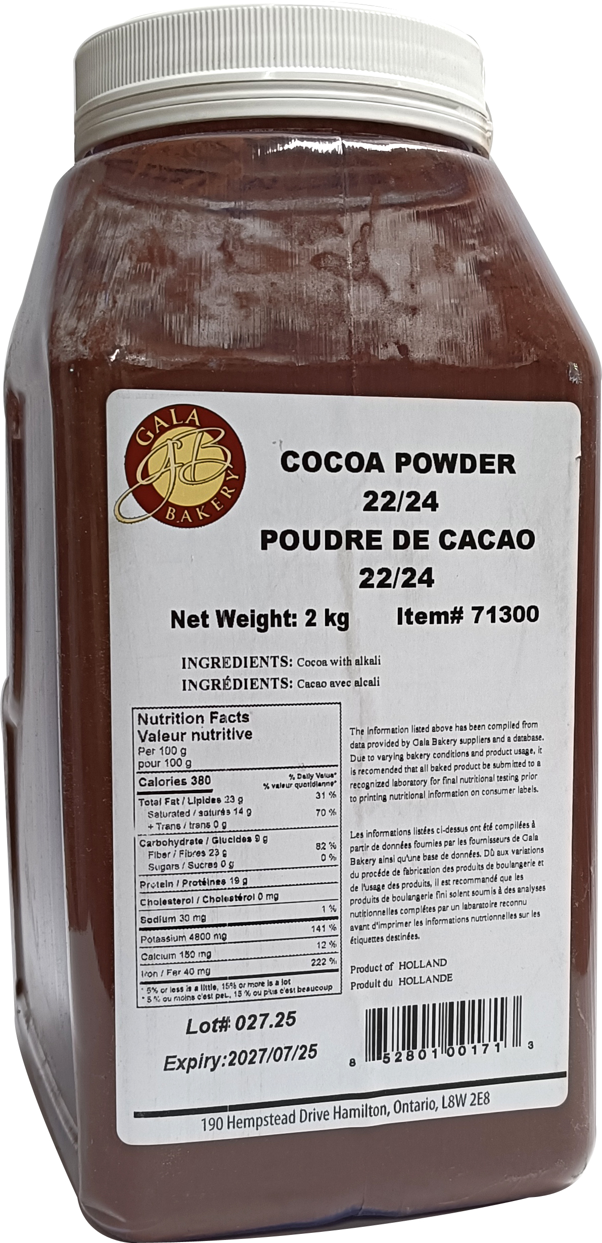 POUDRE DE CACAO 22/24 2 kg