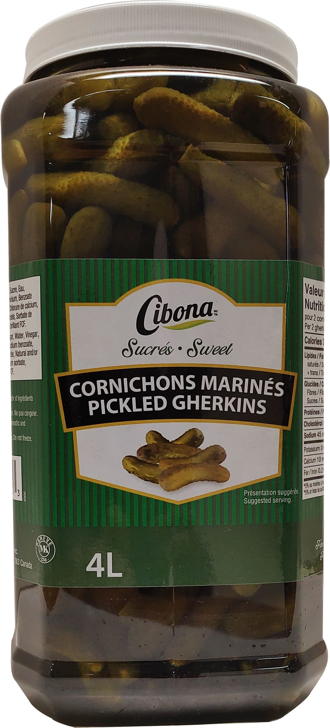 CORNICHONS MARINÉS CIBONA 2/4 L