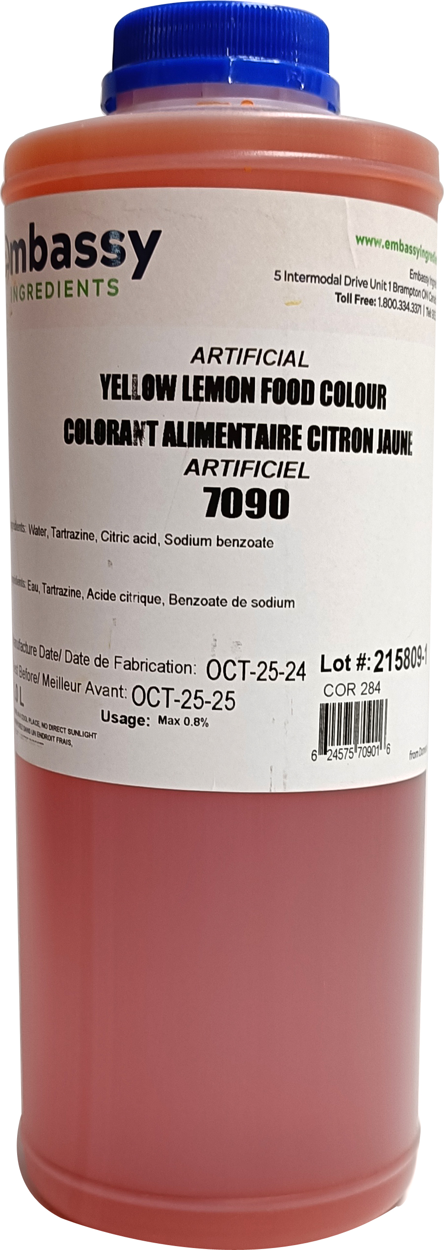COLORANT ALIMENTAIRE CITRON JAUNE  1 L