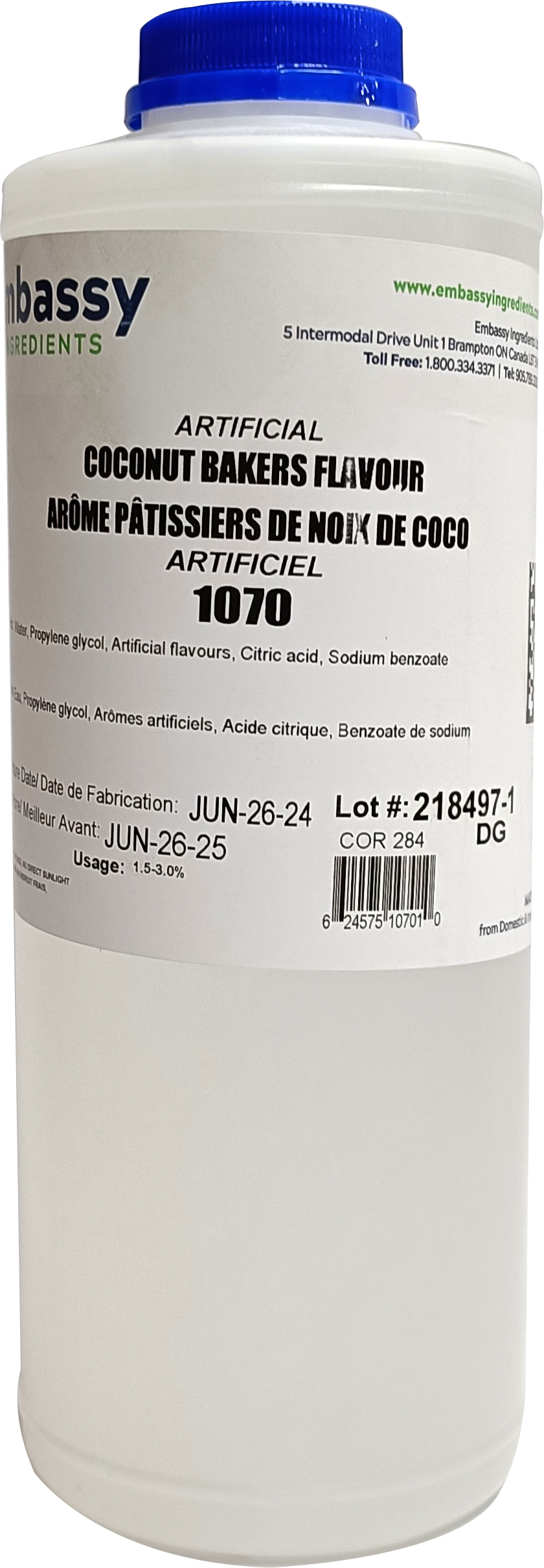 AROME ARTIFICIEL DE NOIX DE COCO  1 L