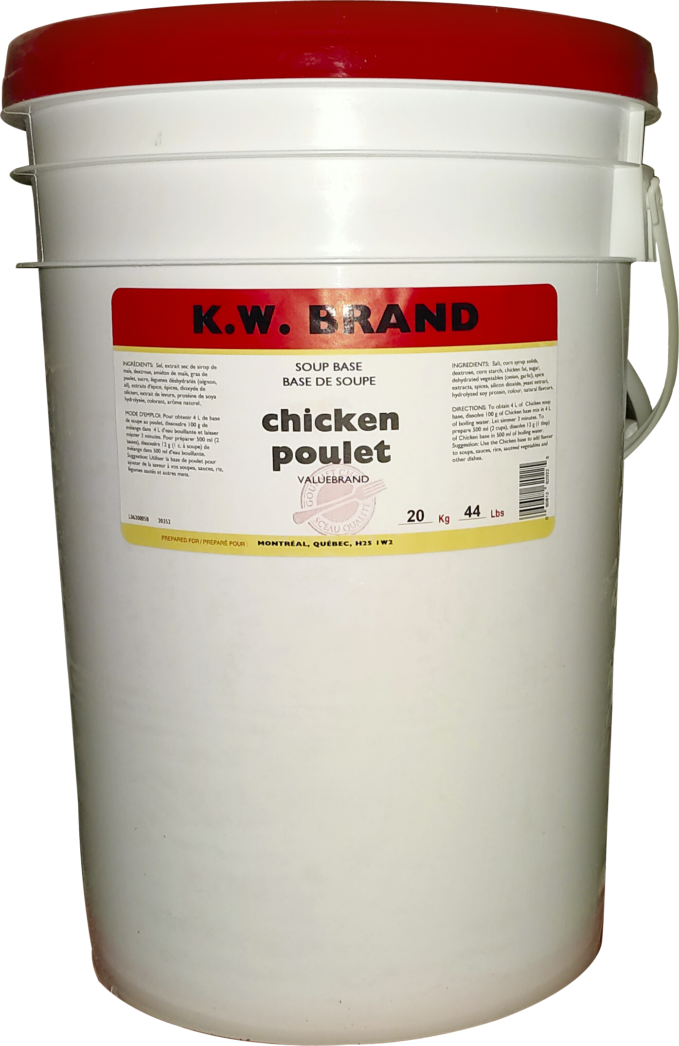 BASE DE SOUPE POULET (SEAU) K.W. 20 kg