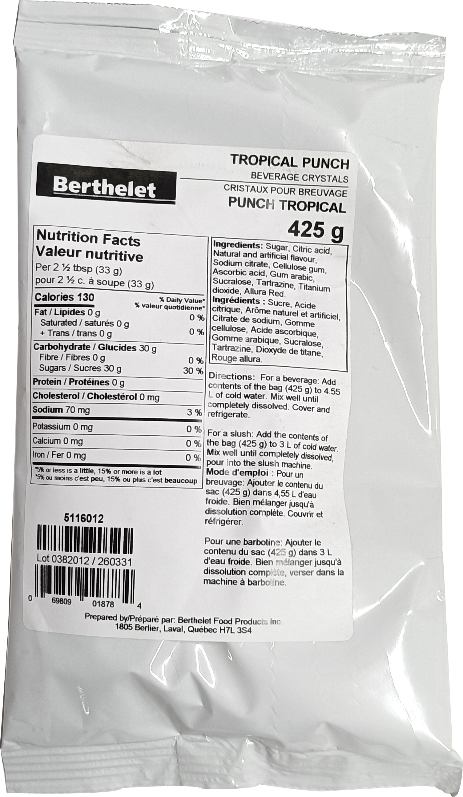 CRISTAUX POUR BREUVAGE TROPICAL 12/425 g
