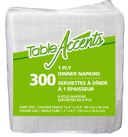 SERVIETTE A DÎNER 1 PLI TABLE ACCENTS 10/300 pcs