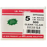 POLY BAG 5 LBS 5x3x13.5"  500 pcs