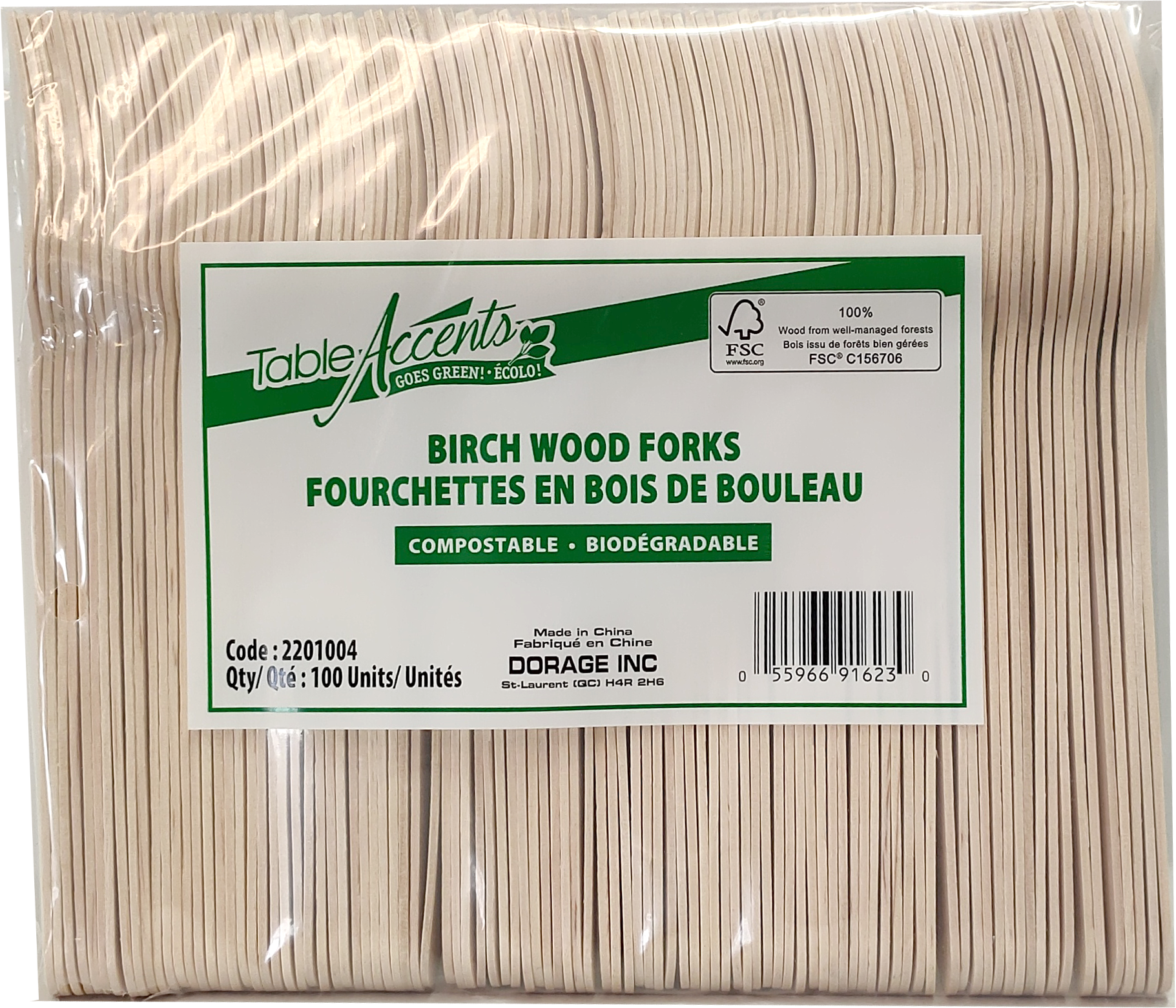FOURCHETTES EN BOIS 10/100 pcs